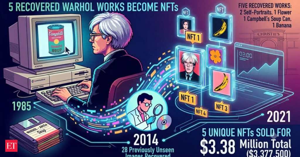 Andy Warhol rare digital art: Andy Warhol created digital art in 1985 and left it on obsolete floppy disks; 36 years later, 5 recovered works sold as NFTs for $3.38 million