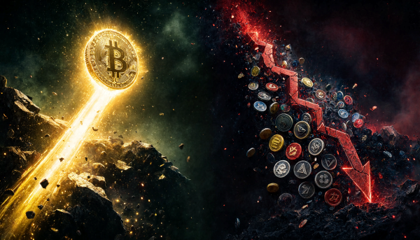 Altcoins slump as bitcoin gains over two years